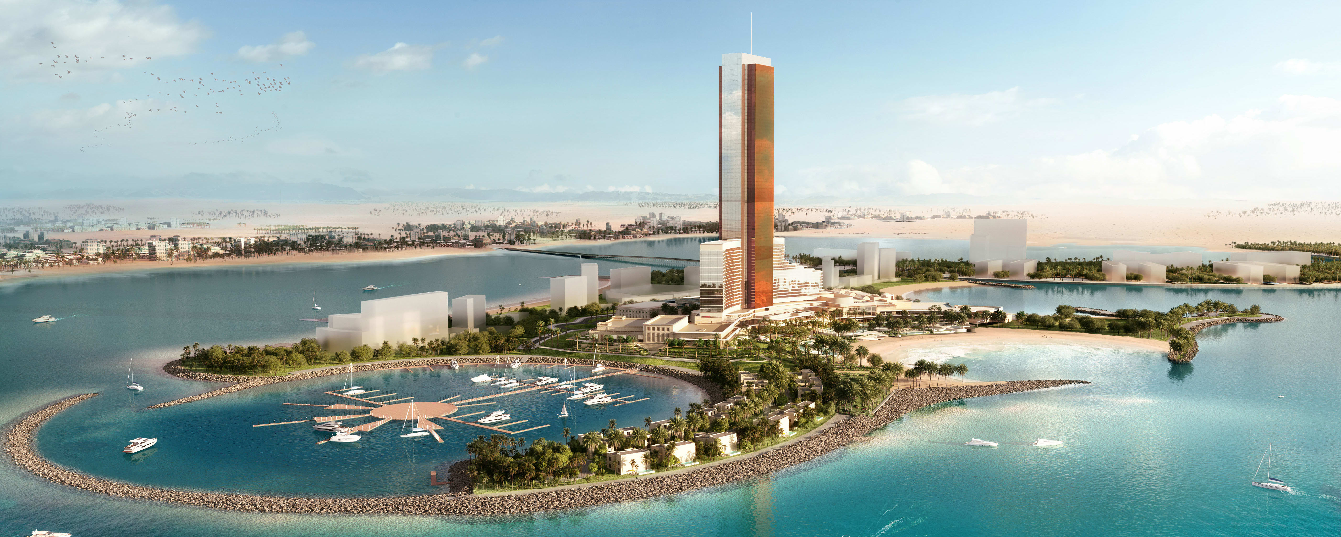 Vue aérienne du Wynn Al Marjan Island Casino